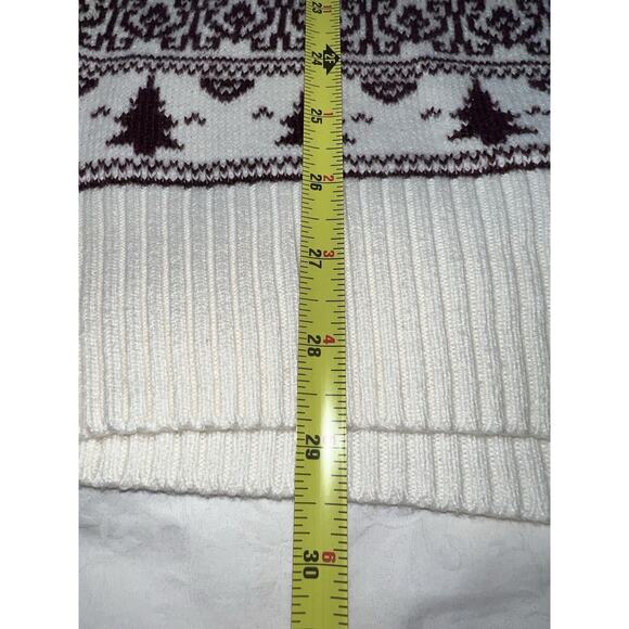 Anthropologie Shrinking Violet Reindeer Sweater Women's Large-Burgundy - Picture 6 of 10